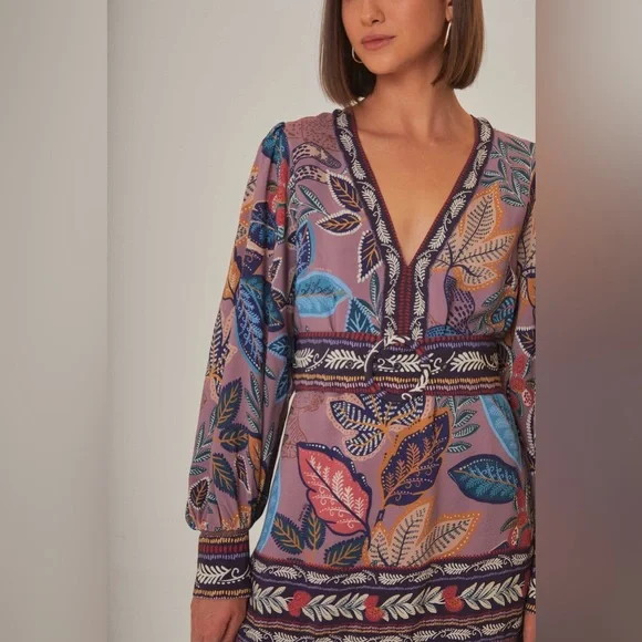 FARM Rio Multicolor Leaf Print Dress - Picture 9 of 10